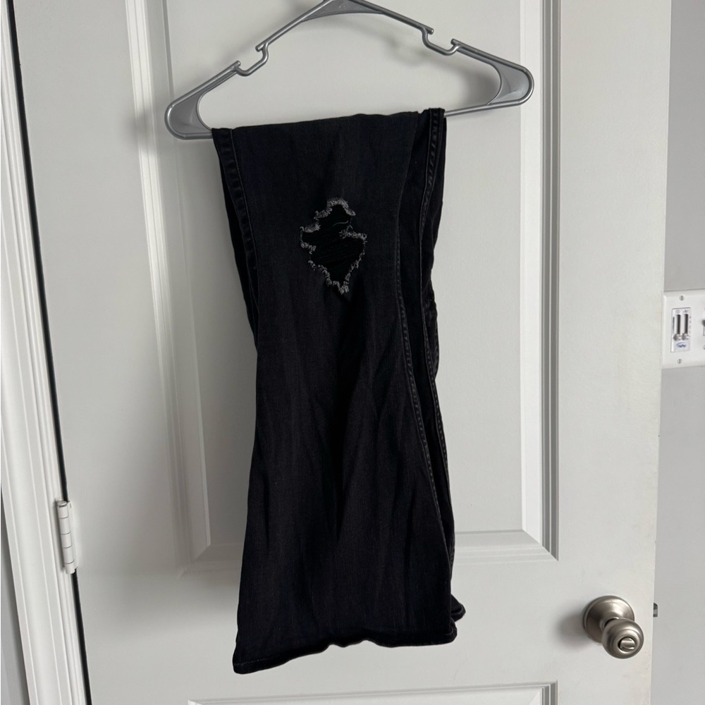 Hollister Black Destroyed Flare Jeans size 10 Short